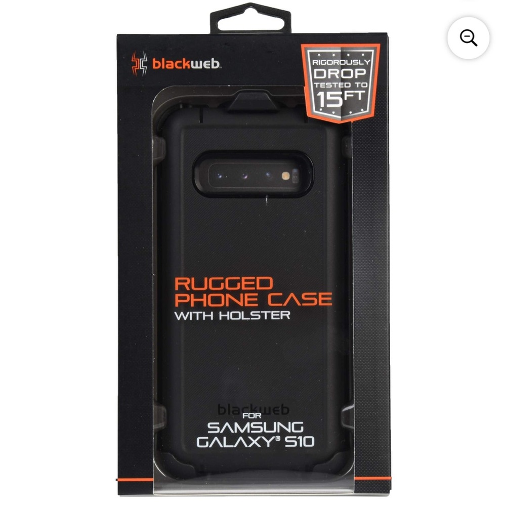 Blackweb Rugged Case with Rotating Holster For Samsung Galaxy S10 -Black